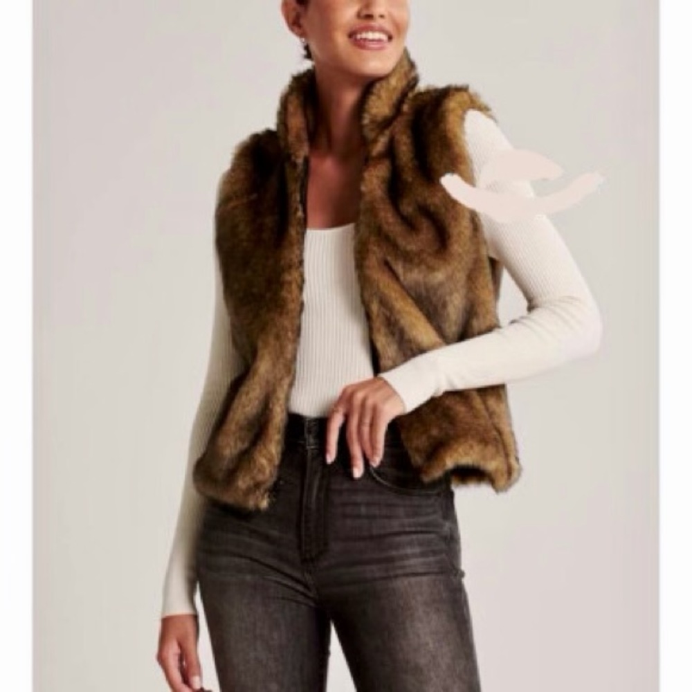 Abercrombie & Fitch faux Fur Vest ultra 2 for $20